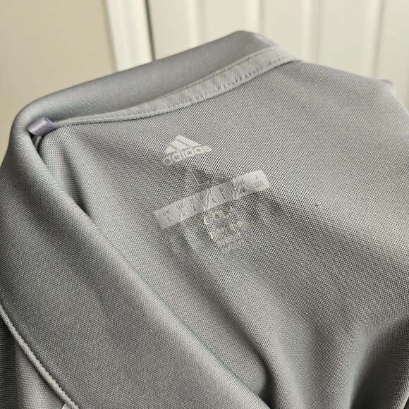 Grey Men's Adidas Golf Short Sleeve Polo with Buttons size L - Picture 3 of 10